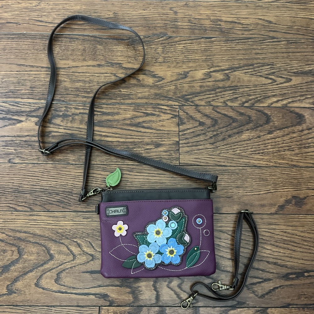 Chala Handbags Convertible Crossbody Clutch Purse - Purple Floral